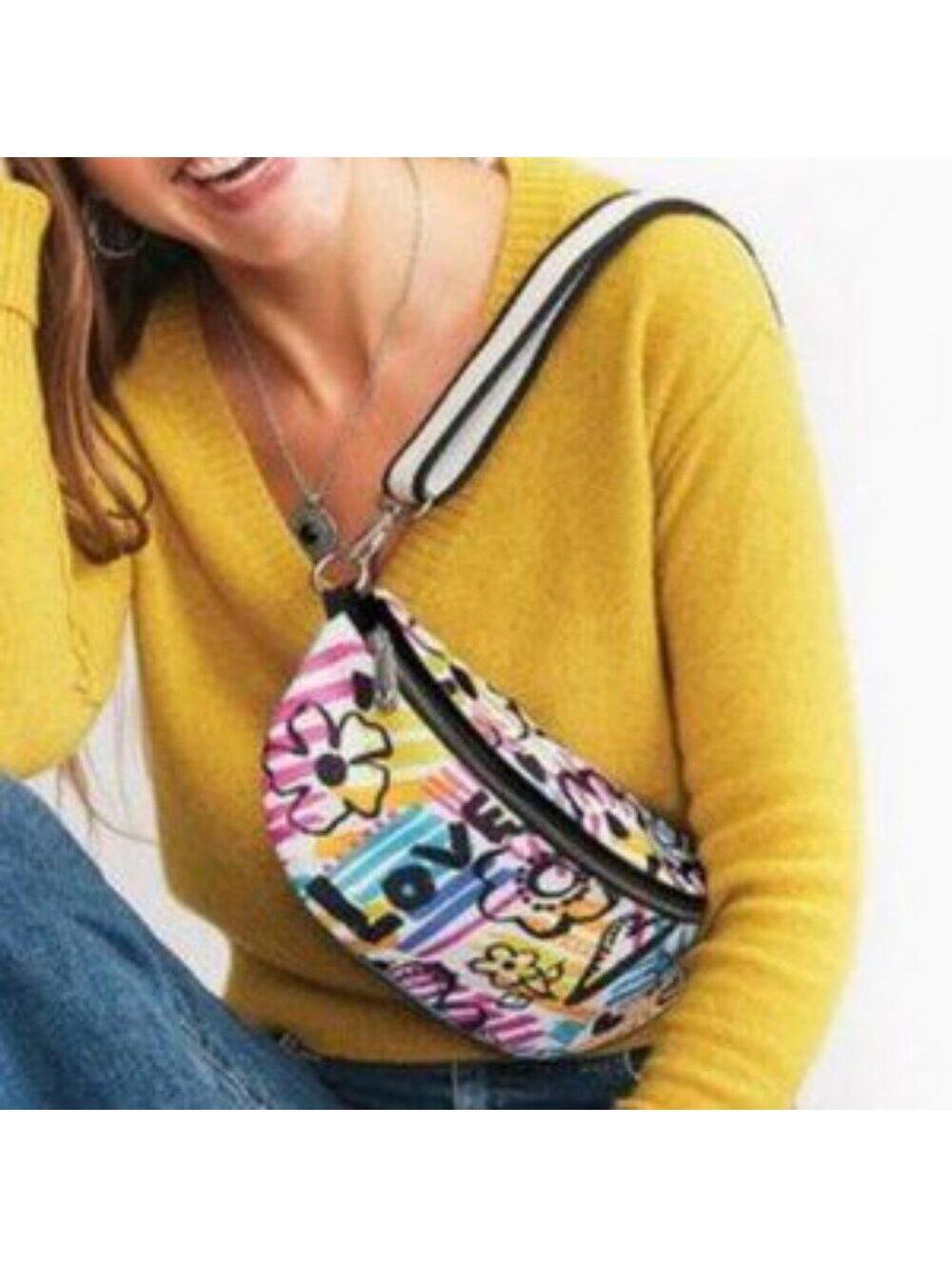 Brighton Graffiti Love Crossbody, Belt Bag with non-branded Strap